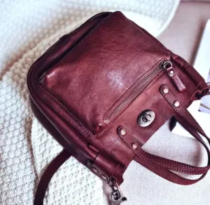 Compact Genuine Leather Shoulder Bag